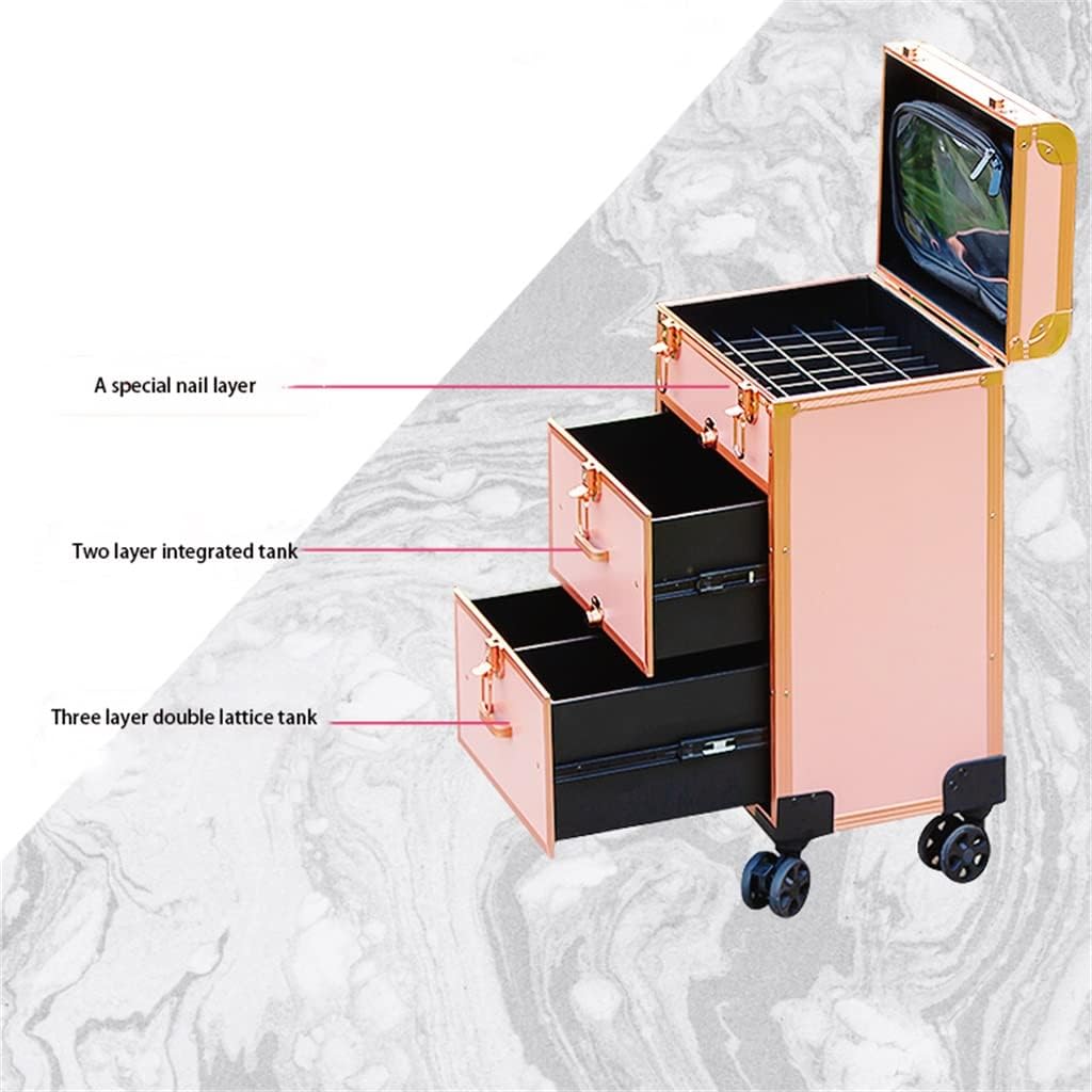 Suitcase Professional Makeup Case Nail Art Tattoo Roller Makeup Case Multifunctional Beauty Trolley Case