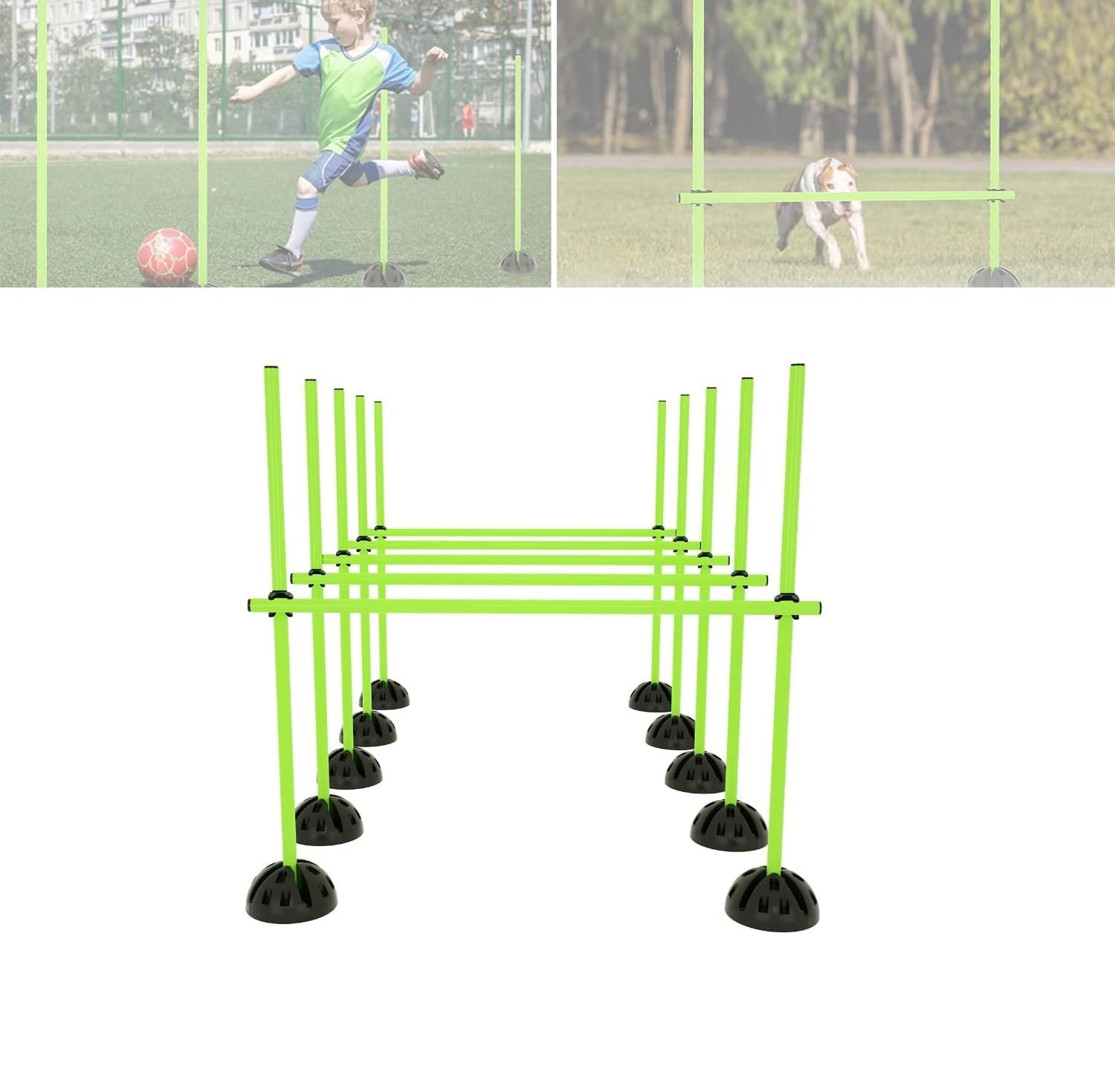 ACXIN Set di barre per saltare Agility Set di ostacoli multifunzione per allenamento per rimbalzo, aste per allenamento condizionale, dribbeln, sport scolastici – verde