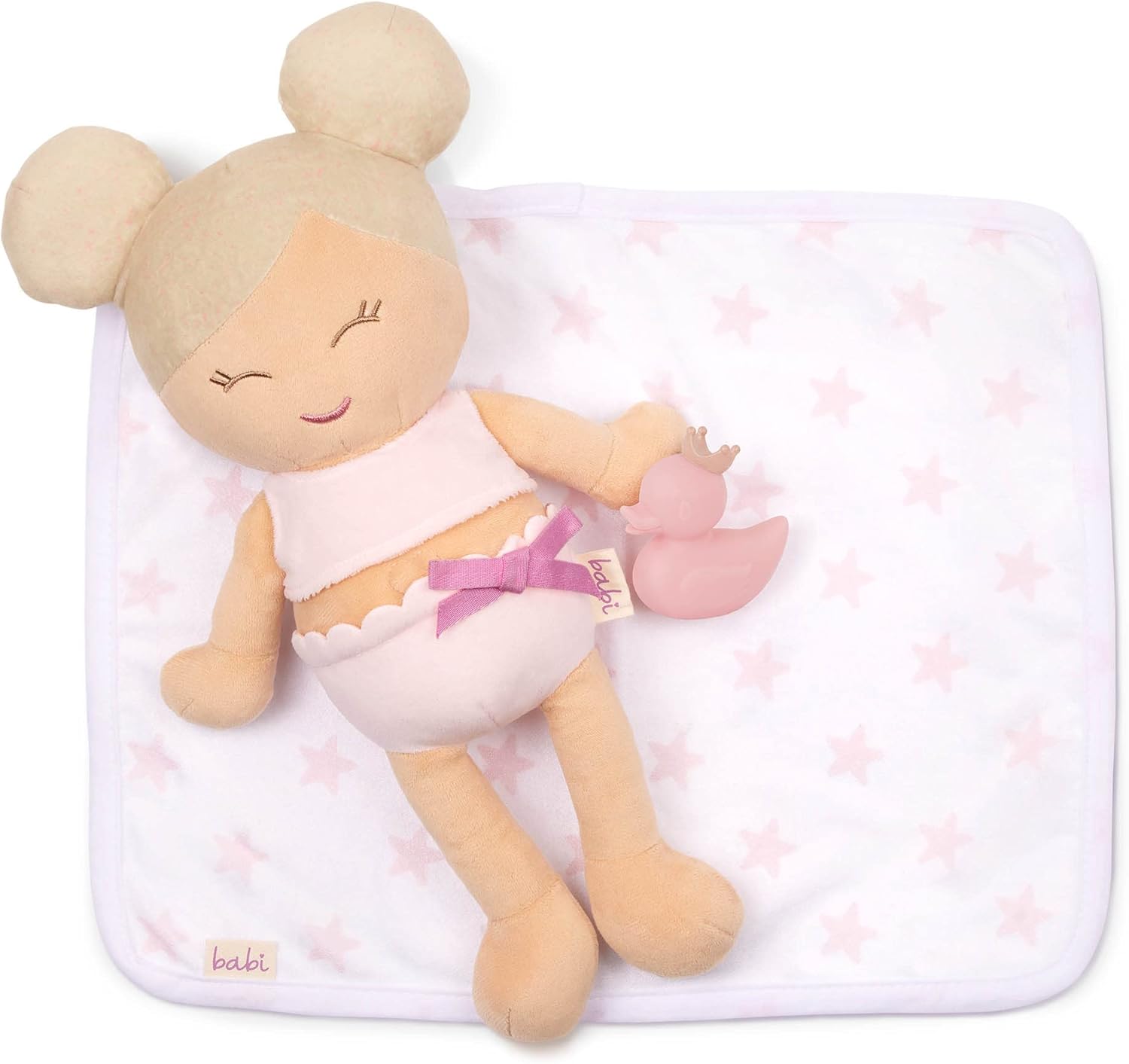 LullaBaby Babi by Battat Babi – 14" Baby Doll - Bath Theme - Water Toys - Light Tone & Removable Clothes - 2 Years +