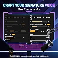 Vista 3 de MAONO XLR/USB - Micrófono dinámico para juegos RGB con software, silencio, perilla de ganancia, control de volumen y conector para auriculares