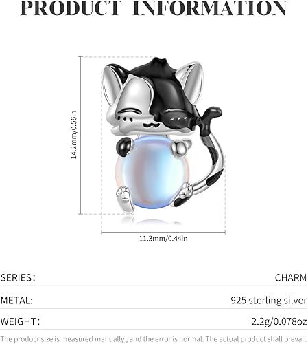 Miniatura 3 de Moonstone Charm for Women Bracelet 925 Sterling Silver Elephant Heart CZ Stone Charms for European Snake Charm Bracelet Necklace for Mother Daughter