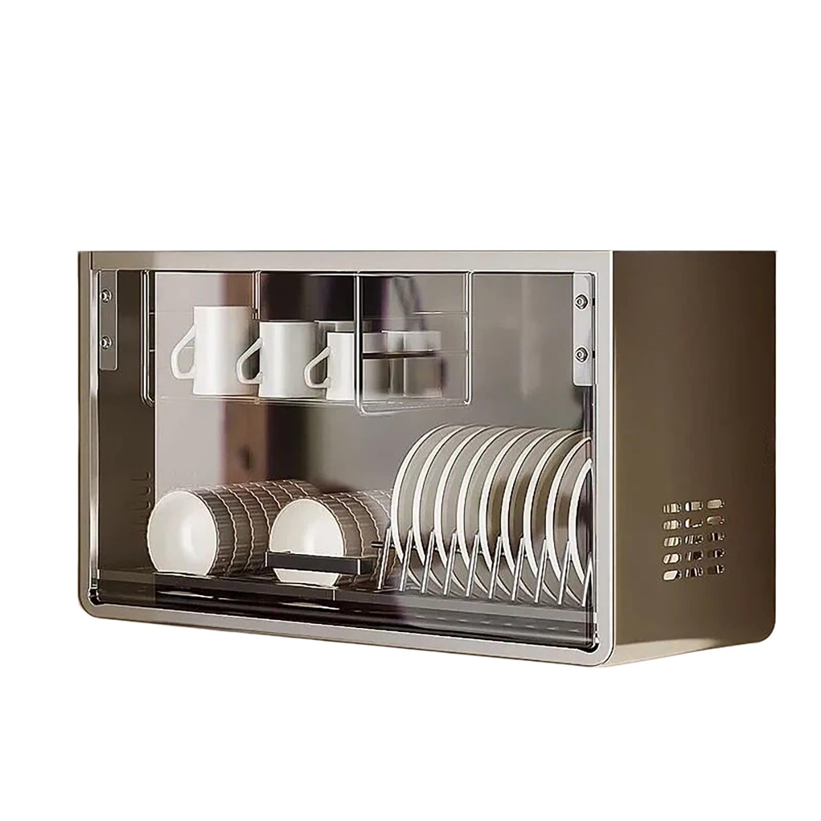 Armoire de cuisine haut de gamme en acier inoxydable avec égouttoir à vaisselle design