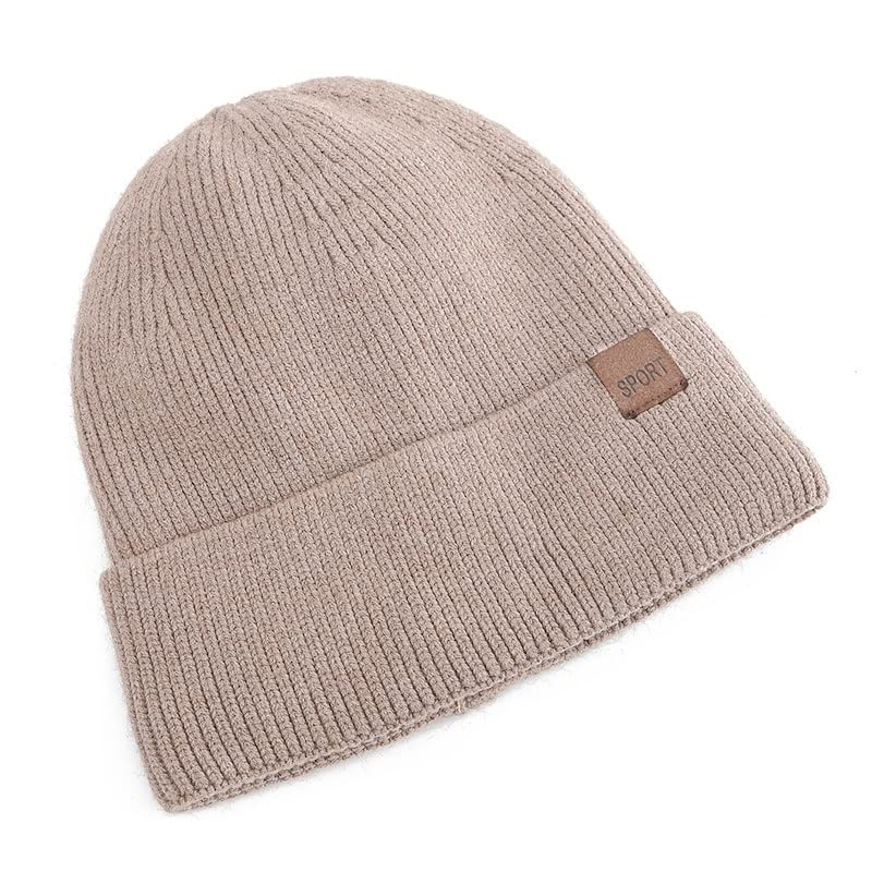 LEMITA Sombrero de invierno unisex Añadir gorro cálido de lana Gorro suave para hombres y mujeres al aire libre Espesar deportes de esquí sombrero de punto, caqui, Talla única