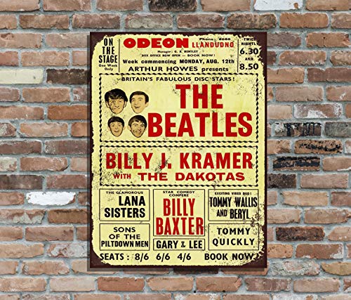 The Beatles (5) Affiche de concert rétro en métal 25,4 x 20,3 cm - Les Beatles, Paul McCartney, John Lennon, RIngo Starr, George Harrison The Beatles (5) Affiche de concert rétro en métal 25,4 x 20,3 cm