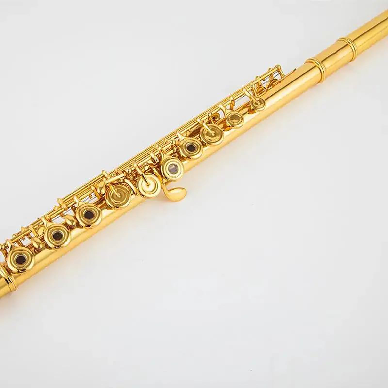 flet prosty Flet profesjonalny biały mosiężny klucz otwarty C 17 otworów flet 18-karatowy pozłacany Instrument z etui Instrument dęty drewniany