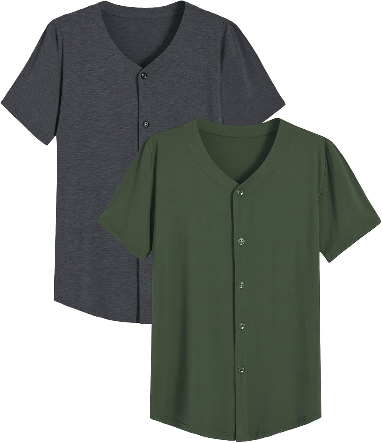 Latuza Men's Bamboo Viscose Button Down Pajama Shirt 2 Pack