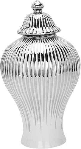 WeiLaiKeQi Jarrón de almacenamiento de jengibre adorno de artesanía decoración del hogar decoración coleccionable de porcelana con tapa botella de