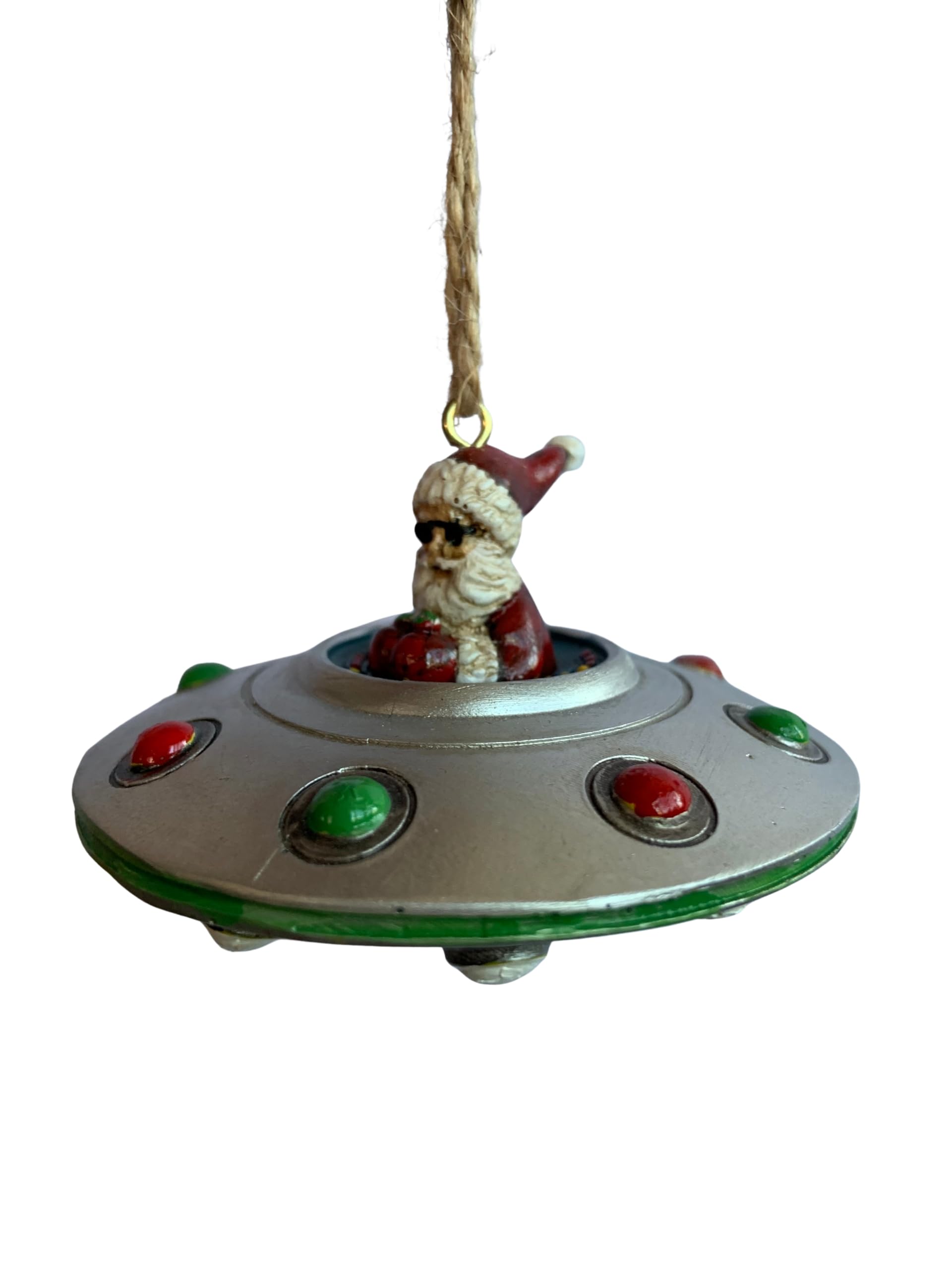 Décoration de sapin de Noël OVNI miniature en résine de 7,6 cm