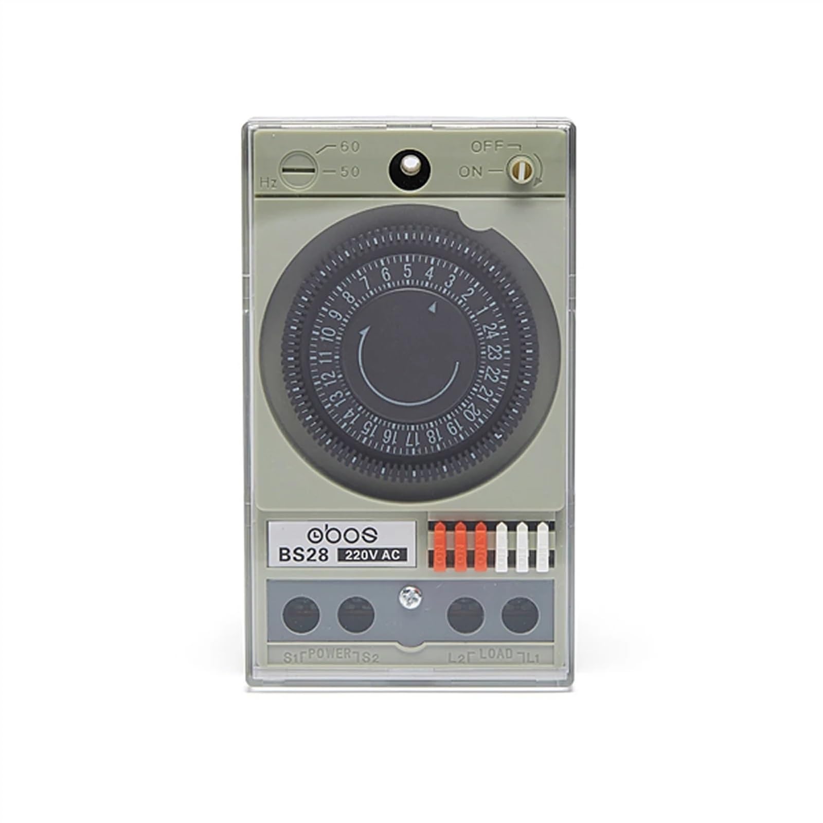 220-V-Zeitschaltuhr, mechanischer Dreh-Zeitschaltuhr mit 48-maligem Ein-/Ausschalten pro Tag, 24 Stunden pro Kreis, Zeiteinstellbereich 30 Min