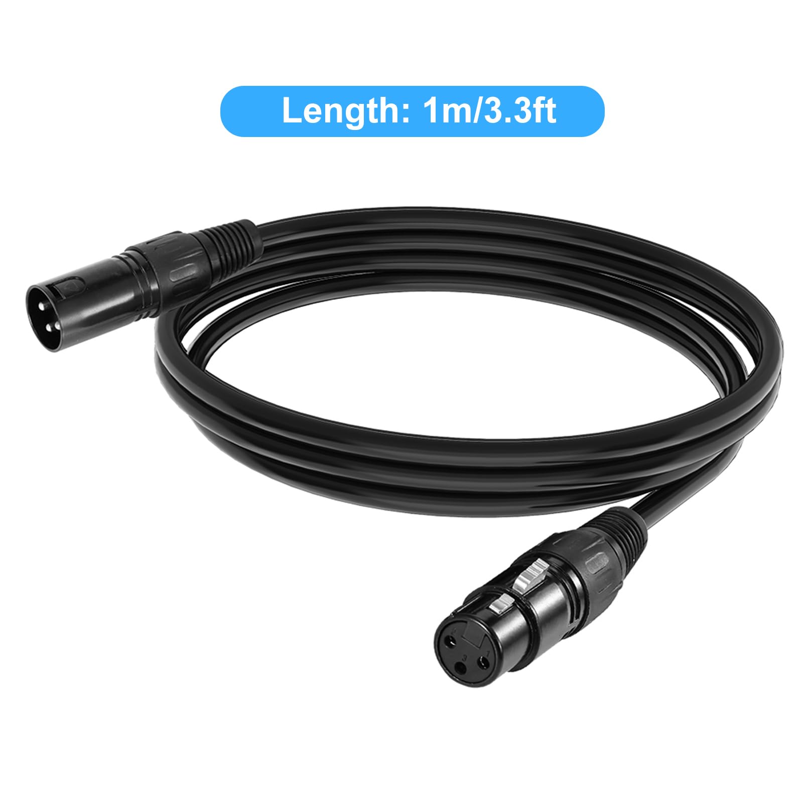 Kabel lvifloae XLR 3,3 stopy, 3-pinowy męski na żeński, 8 szt.