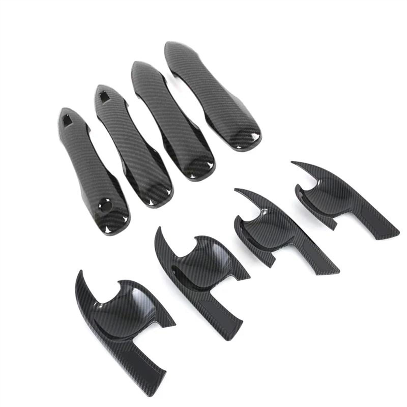 Kjhopy Carbon C Chrome Door Handle Cup Bowl Cover Kit For Toyota For Prius C Xw50 For Prime Phv 2016-2020 2021 Exterior Accessories Exterior Door Handle(Carbon C)