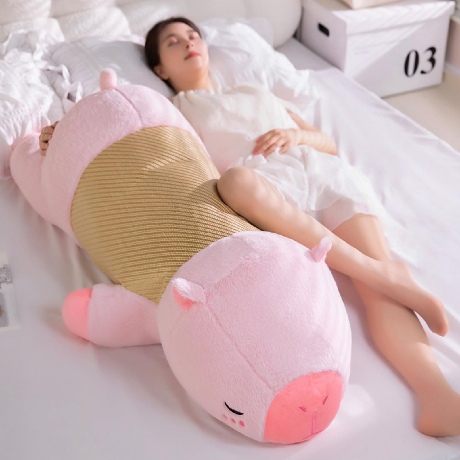 Kühle Kuscheltier Capybara Plüschkissen Stofftiere Lang Plüschtier Ausgestopftes Tier Spielzeug Kuschelkissen, Niedlichen Capybara Plushie Gefüllte Spielzeug für Home Deko Kinder (100CM,lvdou)