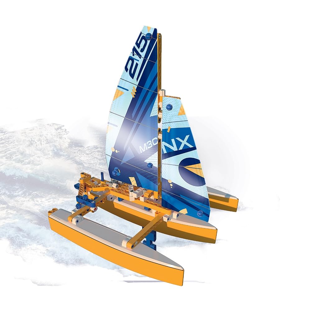Clementoni 52537 - Mon Atelier de mécanique, Bateau à Voile Flottant - Jeu de Construction - Version française - 8 Ans et Plus - Fabriqué en Italie