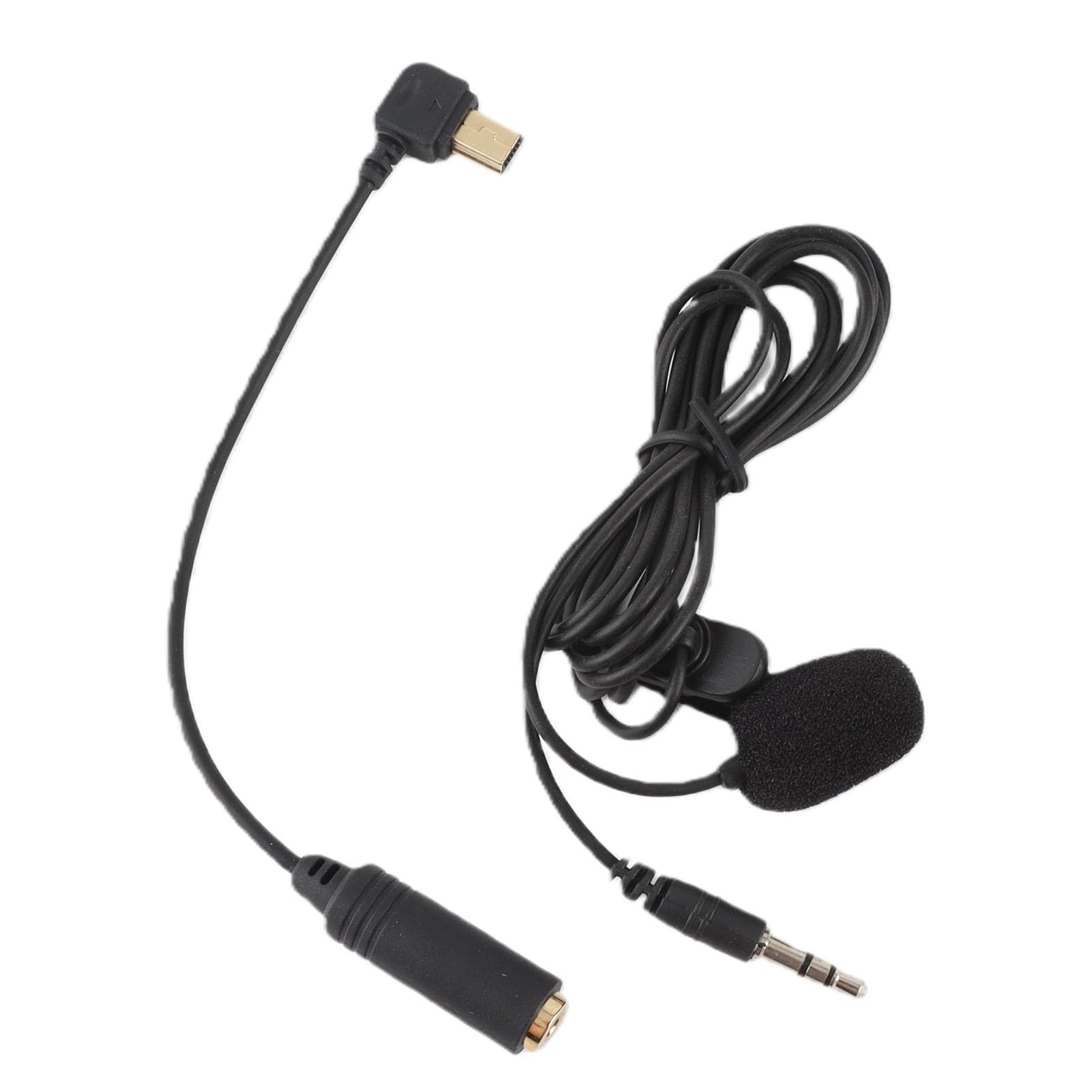 Goshyda Mini mikrofon 3,5 mm, klips Mount Mic zewnętrzny Lavalier Jamming Mic i adapter kabel, odpowiedni dla Hero3 Hero 3+, Hero4