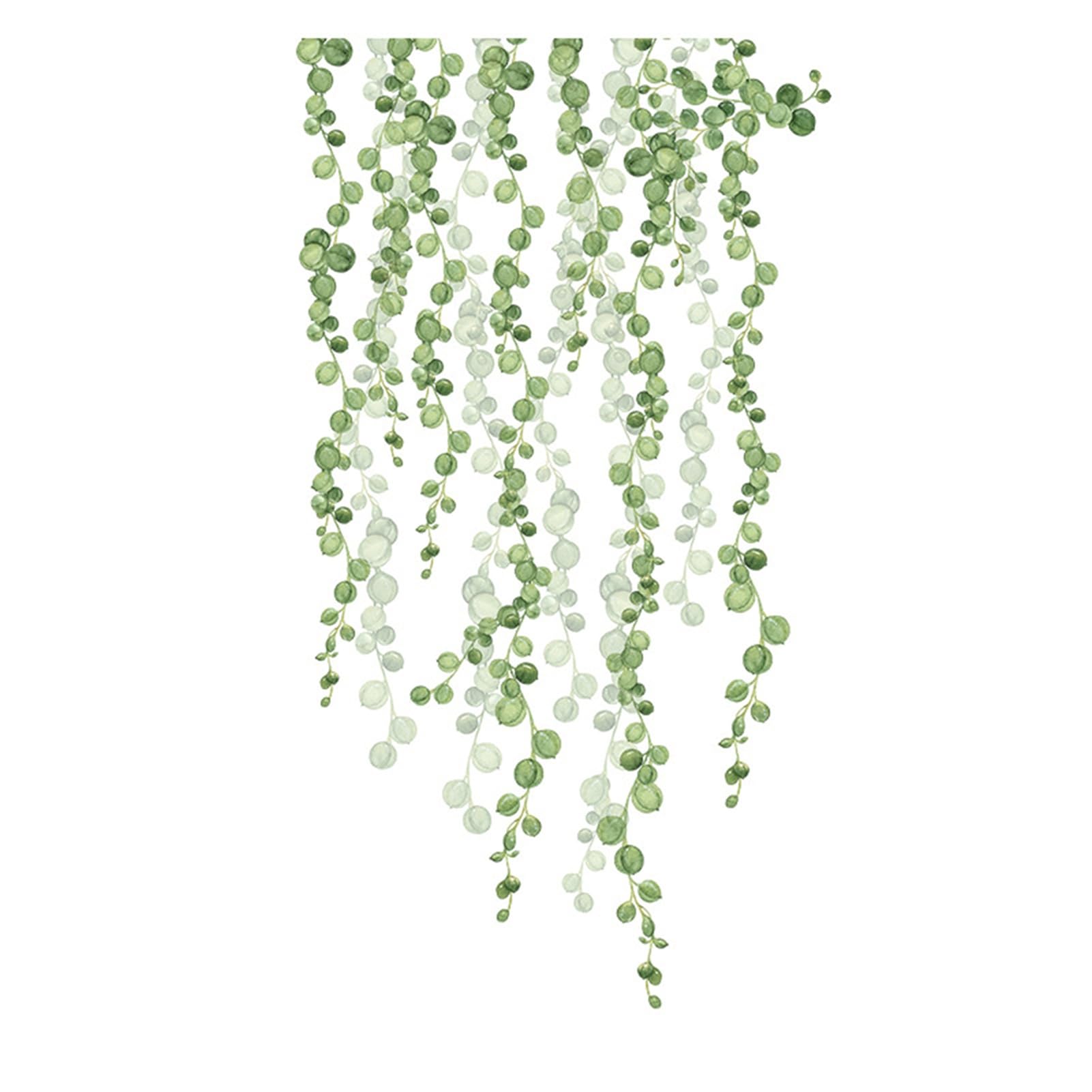 Ulafbwur Green Sticker Wall Art 2Pcs Leaves Background Wall Sticker Home Living Room Bedroom Decals Decor