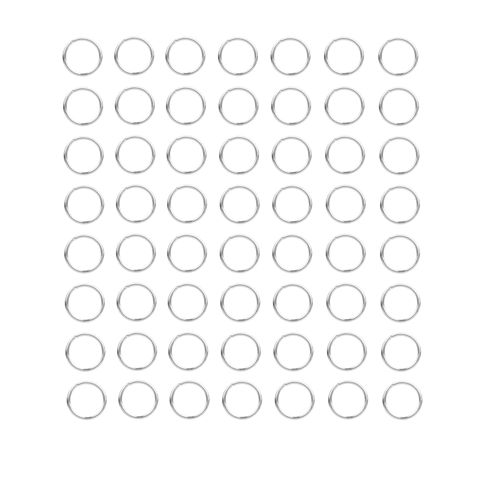 HUIHUIBAO 100 Pieces Open Jump Ring Metal Split Rings for Jewelry and Crafts Making Wind Chimes Costuming Ornaments (Silver, 14mm)