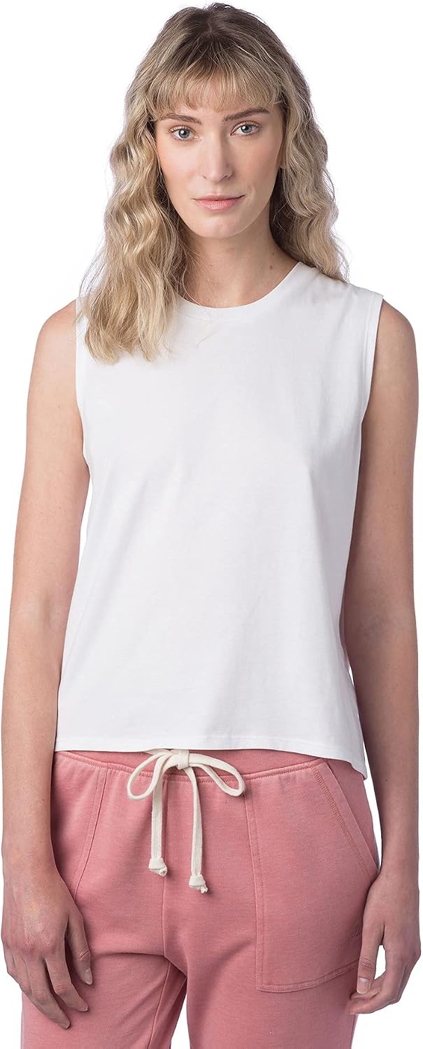 alternative women's cotton jersey go to crop muscle tank