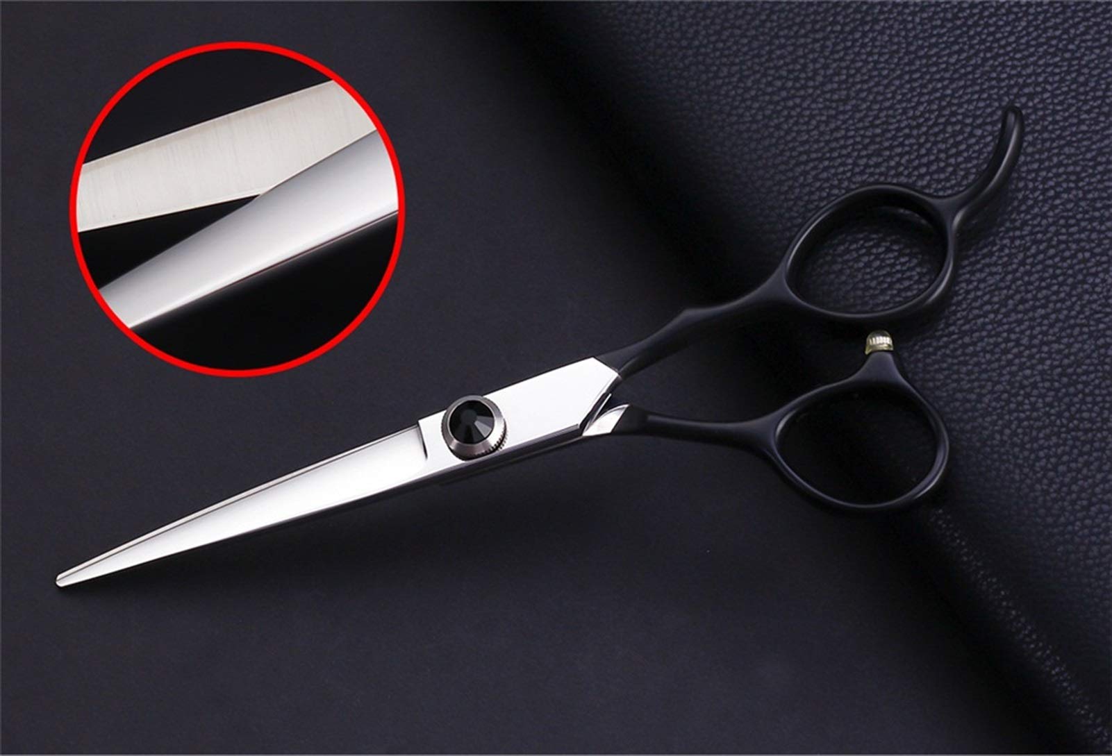 Set di forbici da barbiere, forbici da parrucchiere professionali, forbici da barbiere in acciaio inossidabile, forbici da rifinitura e forbici per sfoltire con pettine per capelli, 6 pollici / 1