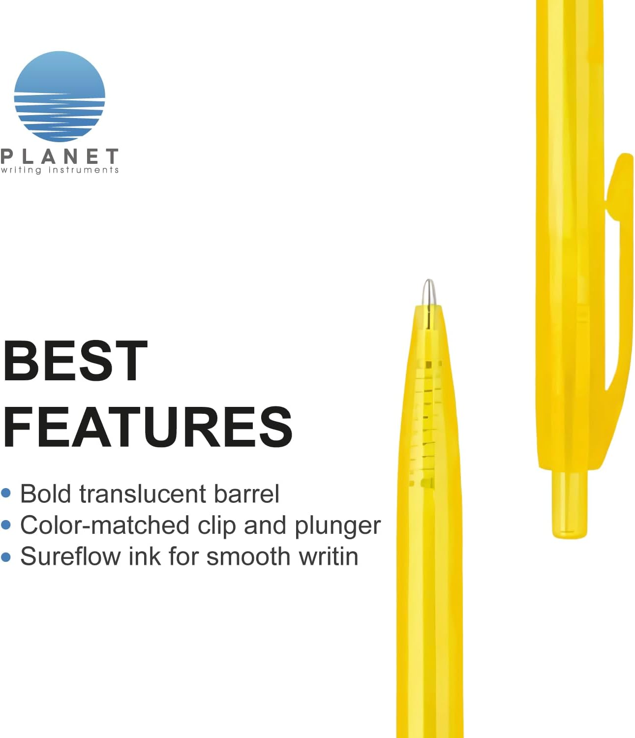 Personalized Plastic Pens, Custom Printed Translucent Ballpoint Pen with Black Ink.Custom Printed Name/Business/Event Information (Translucent Blue, 1000 Count, Pack of 1)