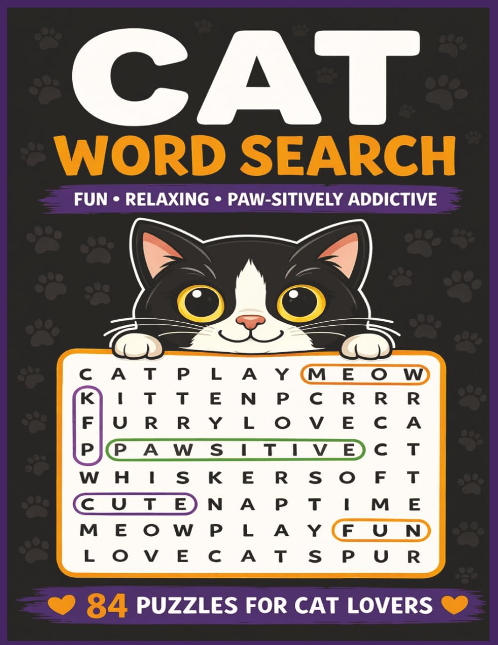 Cat word search: Cat-themed word search puzzle book for all ages