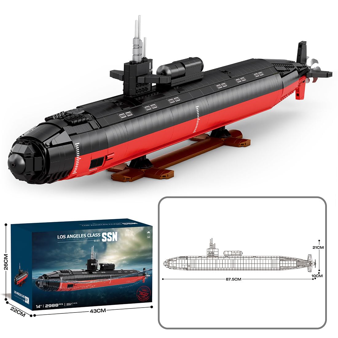 Amazon.co.jp: BrickCraftWorks 原子力潜水艦ビルディングセット、1