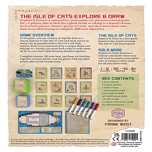 City of Games | The Isle of Cats: Explore & Draw - Juego de Mesa, Edad 10+, 1-6 Jugadores, 30-45 Min miniatura 2