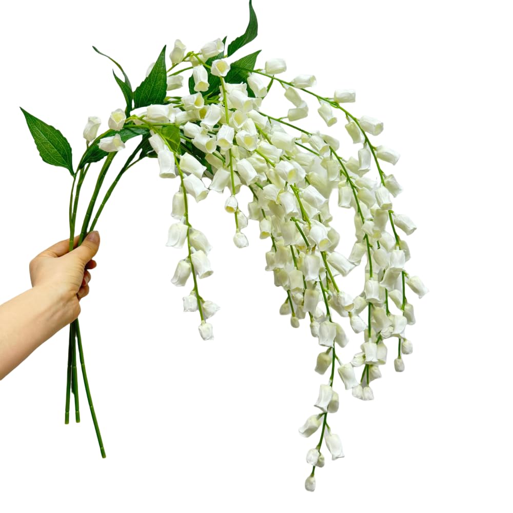 Urier 3 Bundles Lily of The Valley Silk Flowers,38" Long Stem Artificial Flowers for Tall Vase,Trailing Artificial Plants for Home Wedding Party