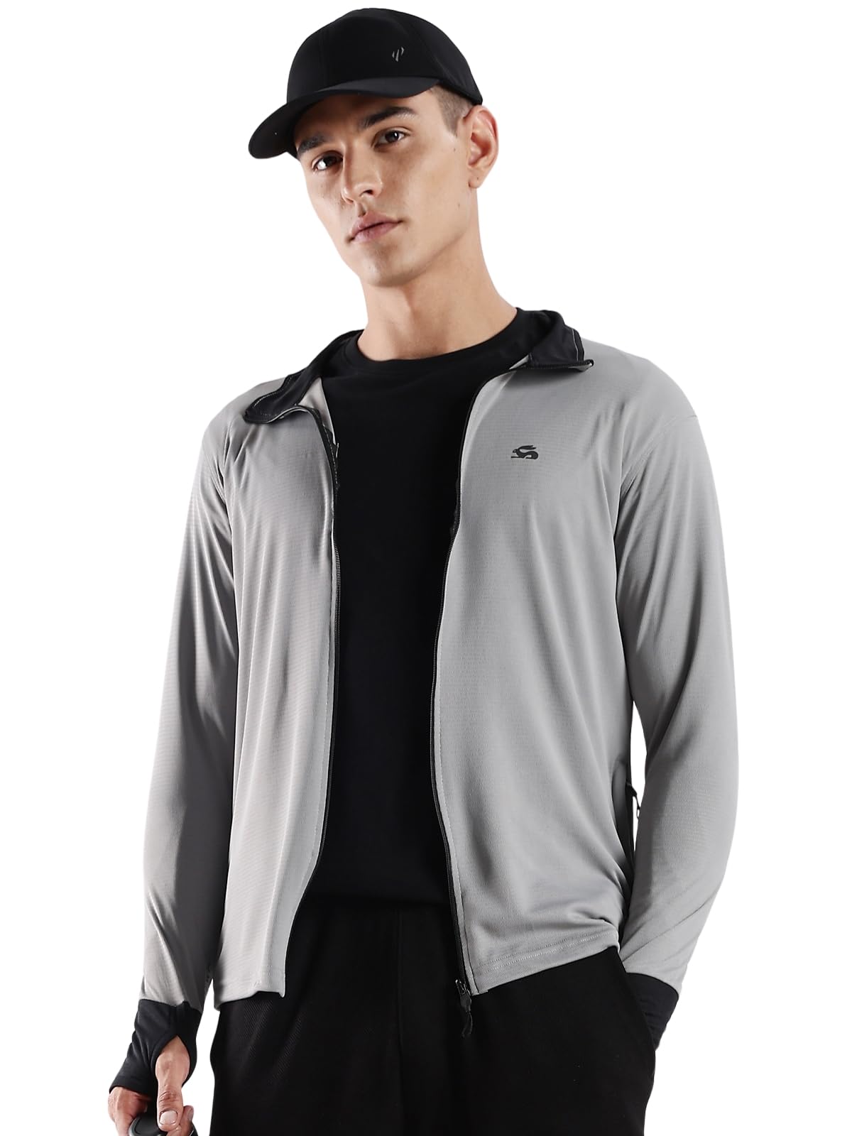 ADRO Sunscreen Jacket for Men UV Sun Advanced Protection Running Jackets For Men Biker Jackets with Zipper Sports jacket for men | SSJ-PLN-GR-XL