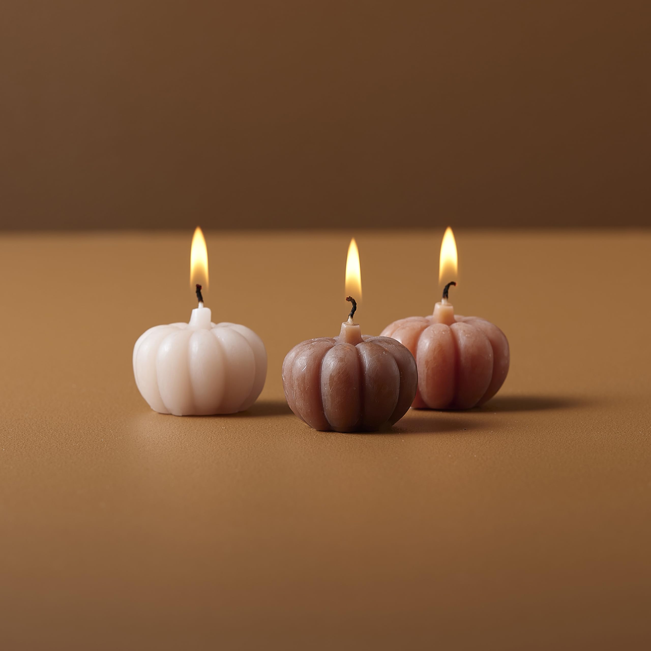 Halloween Candles – 3 Pack Pumpkin Shaped Candles, Pumpkin Candle Décor for Halloween