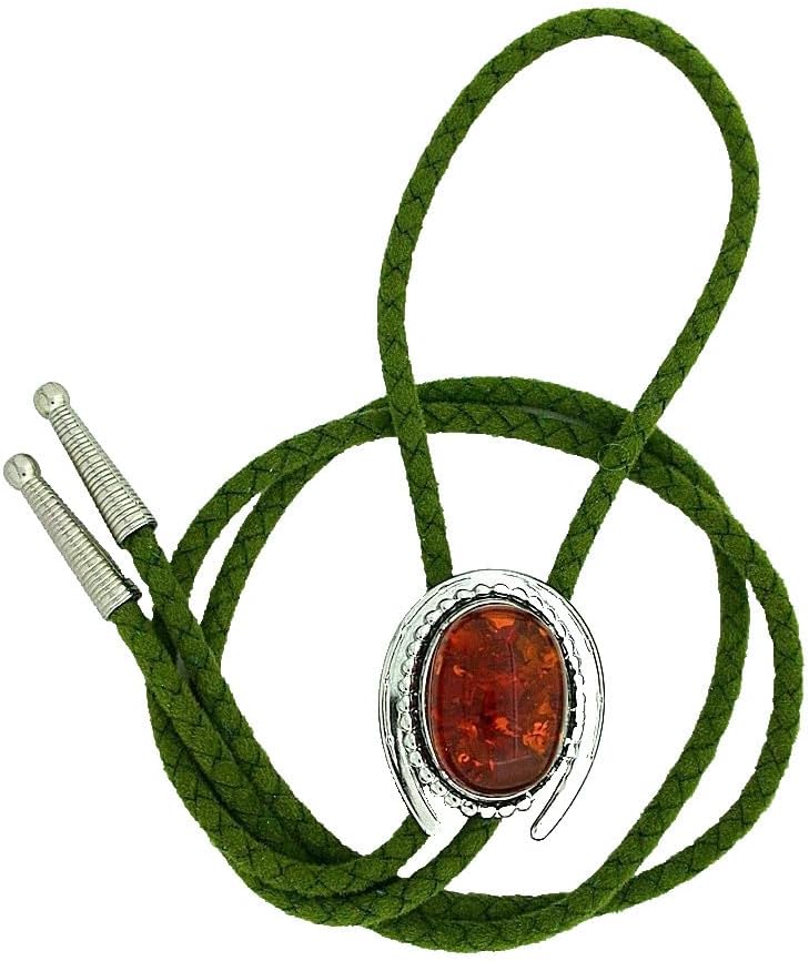 Baltic Amber 25x18 Oval Cab Cabochon Horseshoe Bolo Tie Cord Tip EPBT89N/121725