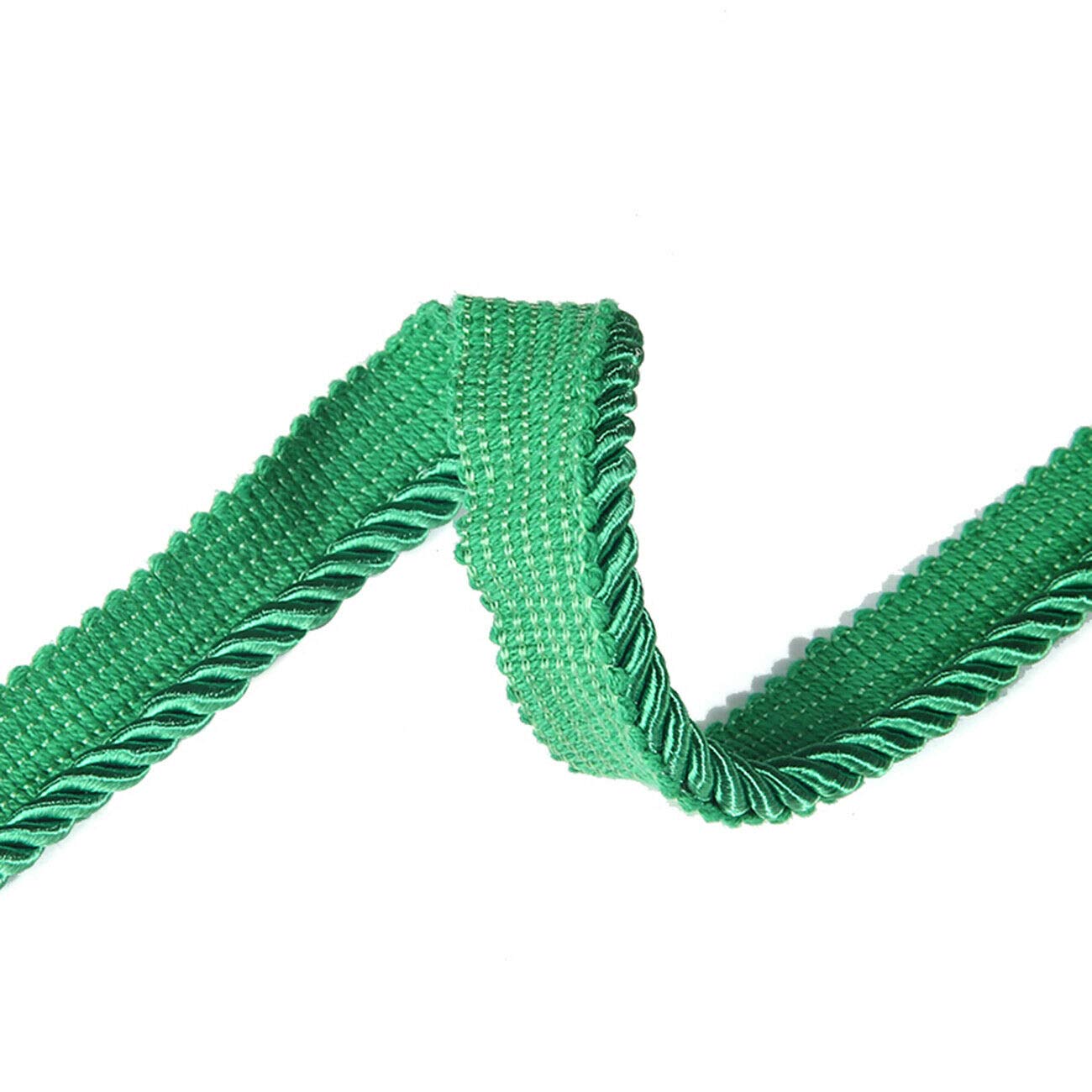 6mm Silky Barley Twist Cord Rope Braid 3 Ply & Matching 16mm Flanged Insertion Piping Furnishing Upholstery Crafts Trimming,36 Colors. High Strength, Neotrims. 5 Yards, Green (Piping)