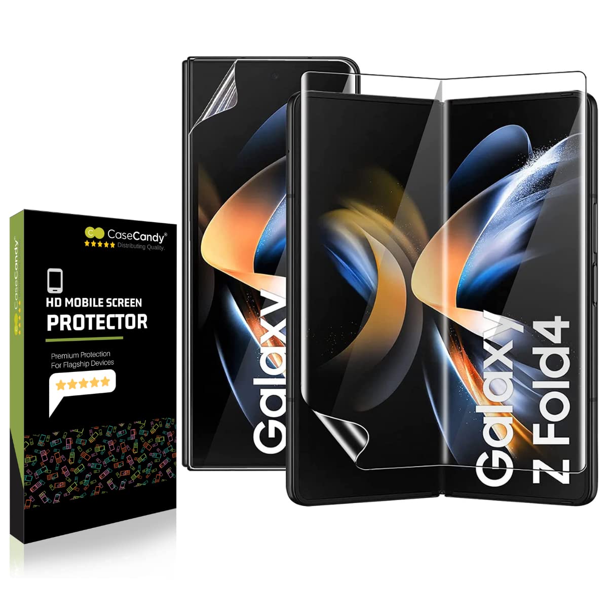 Casecandy Silicone Screen Protector Guard For Samsung Z Fold 4 (Set