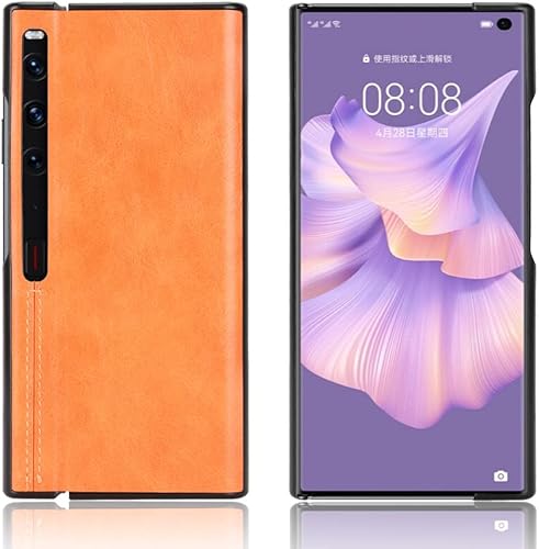 Miniatura 2 de Funda para Huawei Mate Xs 2, piel sintética retro ultra delgada a prueba de golpes para Huawei Mate XS2 PAL-AL00 Case Amarillo
