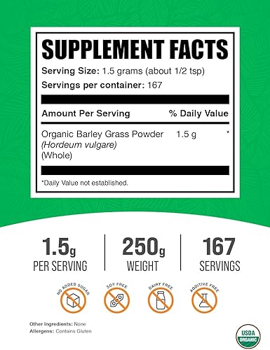 Miniatura 2 de BULKSUPPLEMENTS.COM Polvo de hierba de cebada orgánica, polvo de cebada, polvo de superalimento verde, polvo de hierba de cebada orgánica, polvo