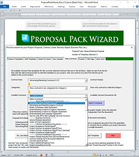Advertising and Marketing Contract Pack - Legal Contract Software and Templates V18.0