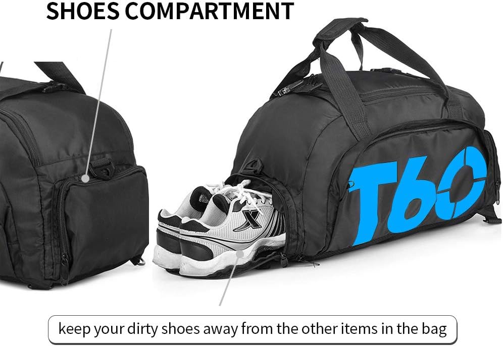 Gym Bag Travel Duffle Bag Backpack with Shoes Compartment for Men and Women, Wet Dry Seperation Sports Gym Backpack