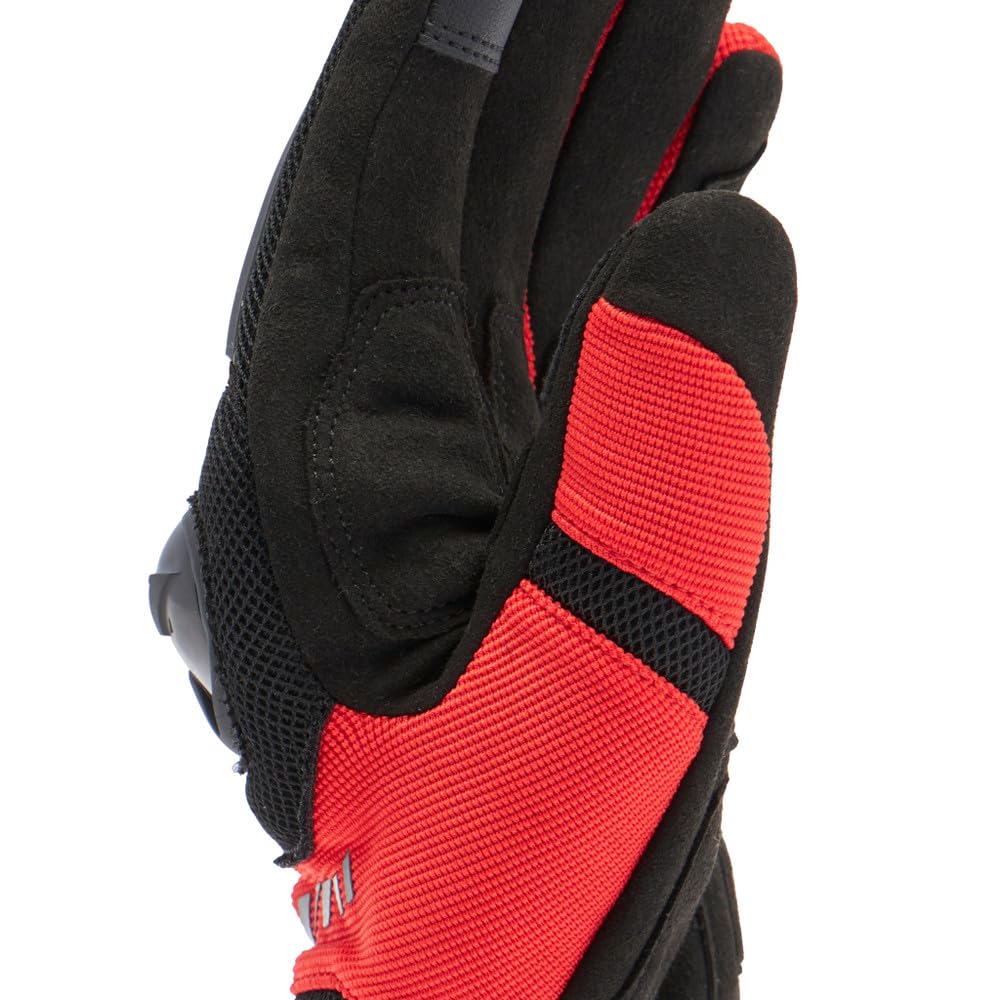 DAINESE - Mig 3 Air Tex Gloves, Guanti Moto Estivi, Tessuto Ventilato, Protezioni sulle Nocche, Touch Screen, Nero/Rosso, XL