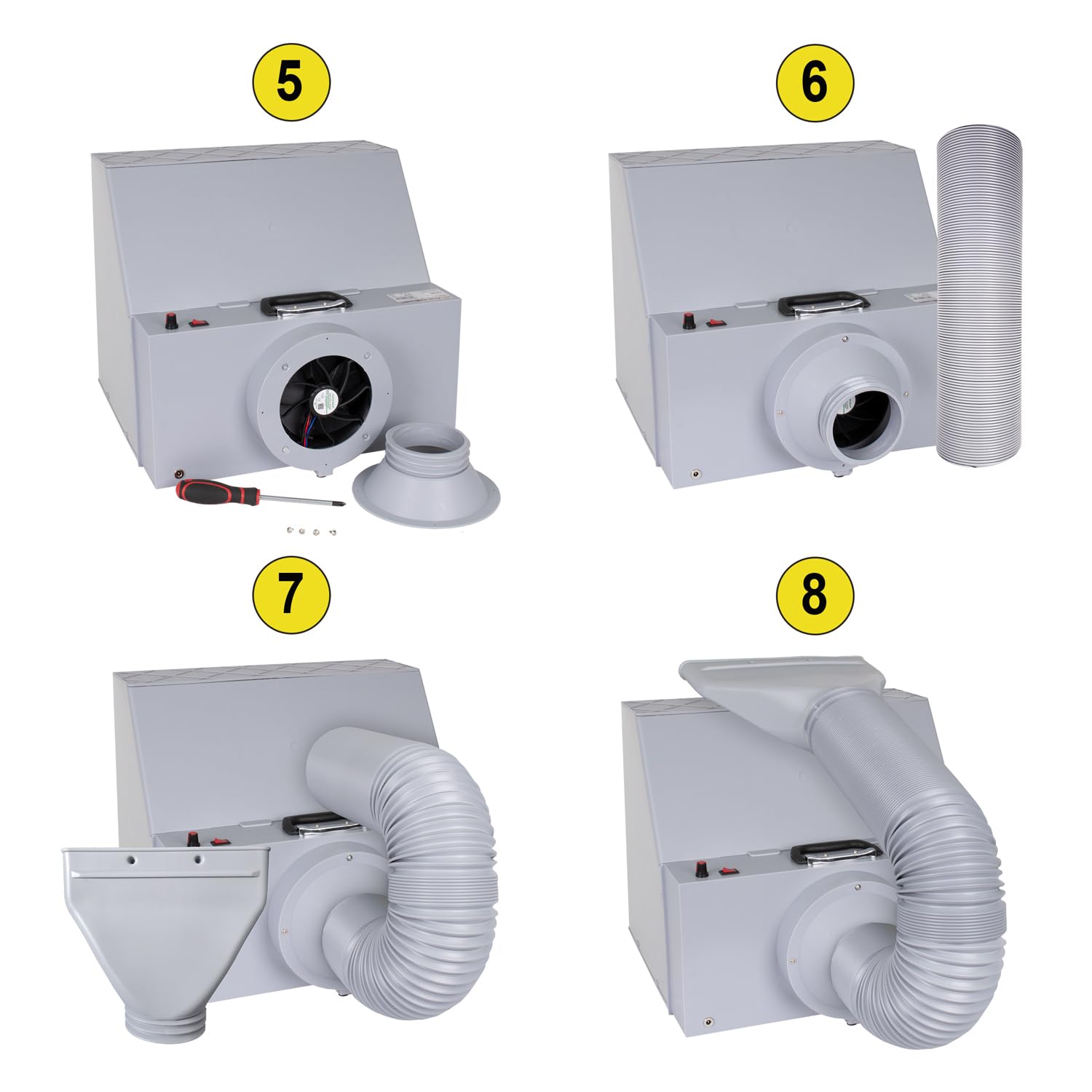 Cabine de Peinture Aérographe Extracteur Réglable jusqu'à 5,1 m³/min Éclairage Intégré Indépendant Led COB avec Plateau Tournant Accessoires Silencieuse Pliable pour Modélisme Hobby 2