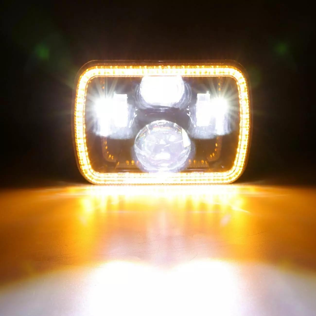 JJ 2 przednie reflektory LED 60 W, 12 V, 24 V, 20 x 14 cm, światła drogowe i mijania, do jazdy dziennej, kabel do jazdy dziennej, z wtyczką do motocykla, samochodu terenowego, 4 x 4 terenowe