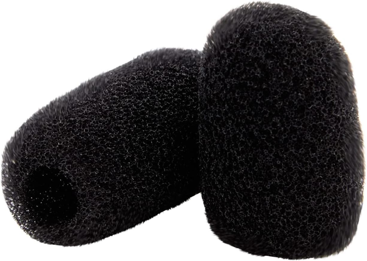 Juvale Headset Microphone Foam Windscreens - Noise Reduction Microphone Windscreens - Wind Muff for Mic Shield & Lapel Mic Covers - Pack of 24, 0.8 in, Black - Image 7