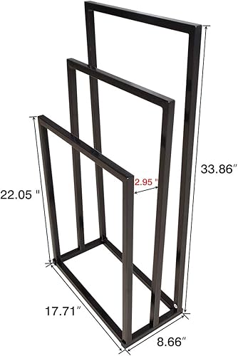 Miniatura 7 de Toalleros de metal para baño, toalleros independientes para baño, toallero al aire libre, toallero de pie 2 bares, estante de secado independiente,