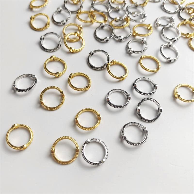 Miniatura 4 de 40 piezas de marcos redondos de cuentas de doble agujero de 0.315 pulgadas y 0.394 pulgadas para hacer pulseras, collares, pulseras, aretes,