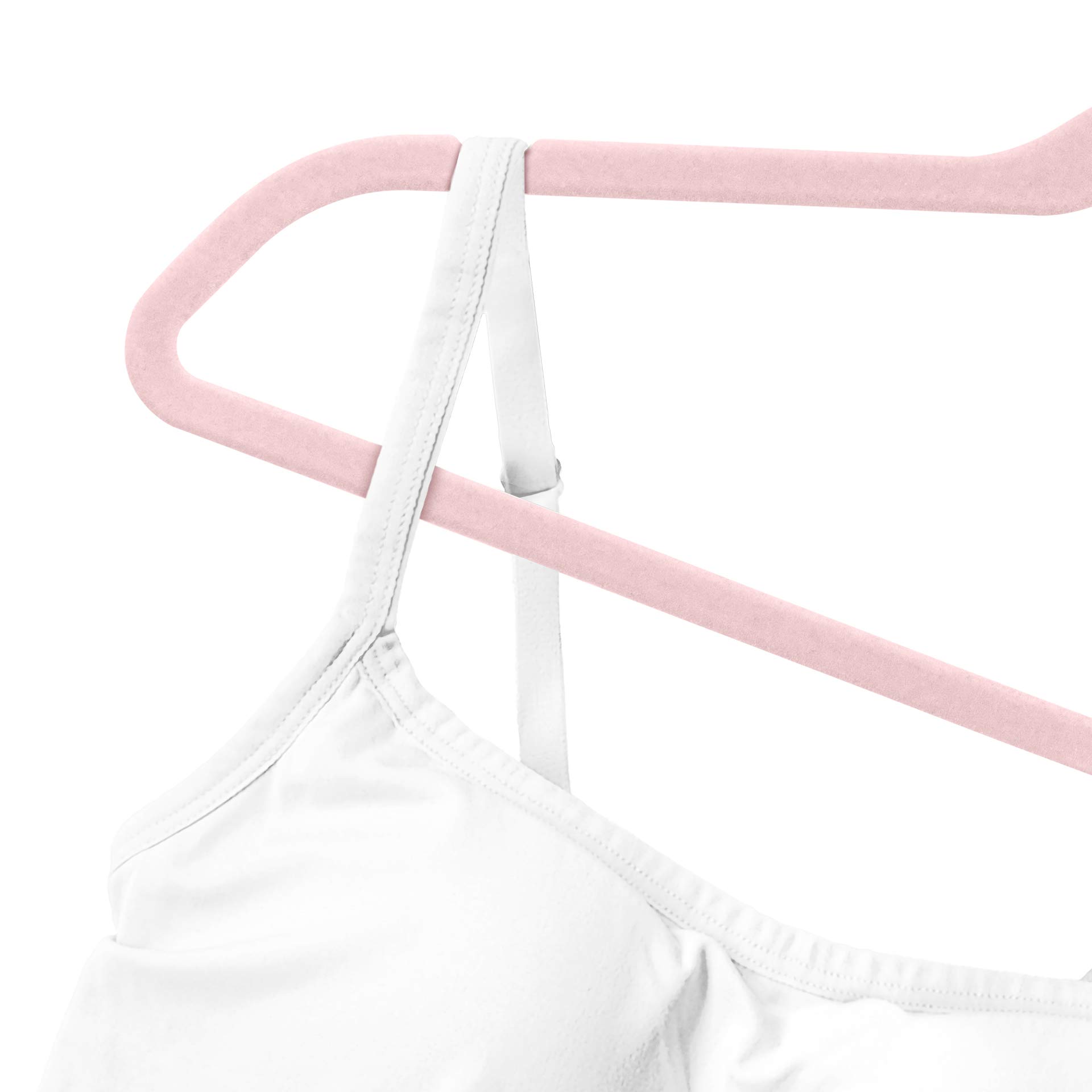 100 Stück hochwertige Samt Kleiderbügel in der Farbe Rosa mit schwarzem Haken/Anti-Rutsch/von StickandShine
