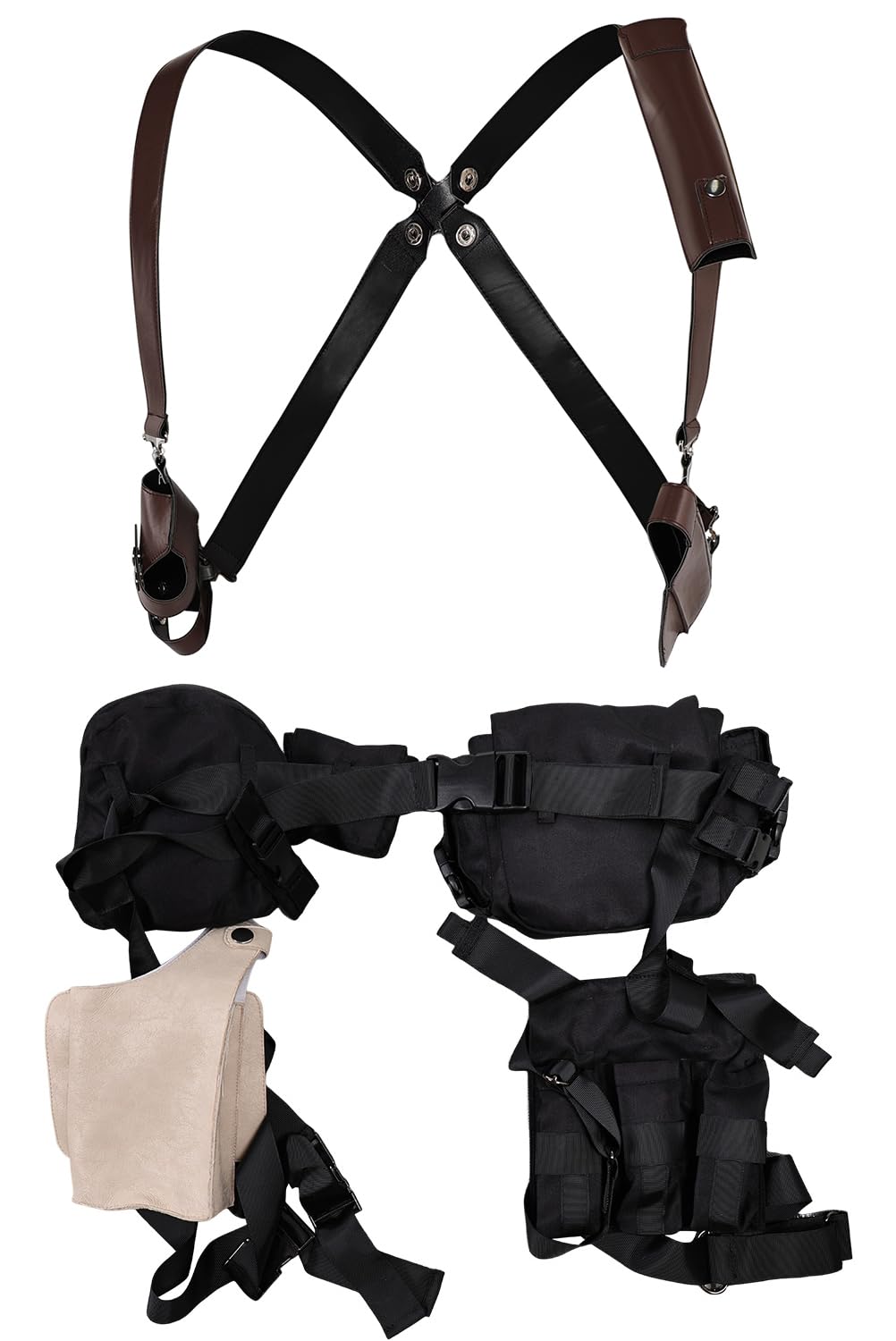 Ken-nedy Cinturón y funda para pistola para adultos, Halloween, cosplay, disfraz de disfraces, conjunto de accesorios (cinturón + correa, L)