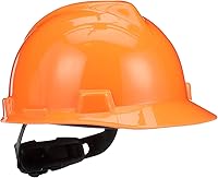 Vista 32 de MSA V-Gard Cap Style Safety Hard Hat Suspension Polyethylene Shell, Superior Impact Protection, Self Adjusting with Crown Straps Fas-Trac III