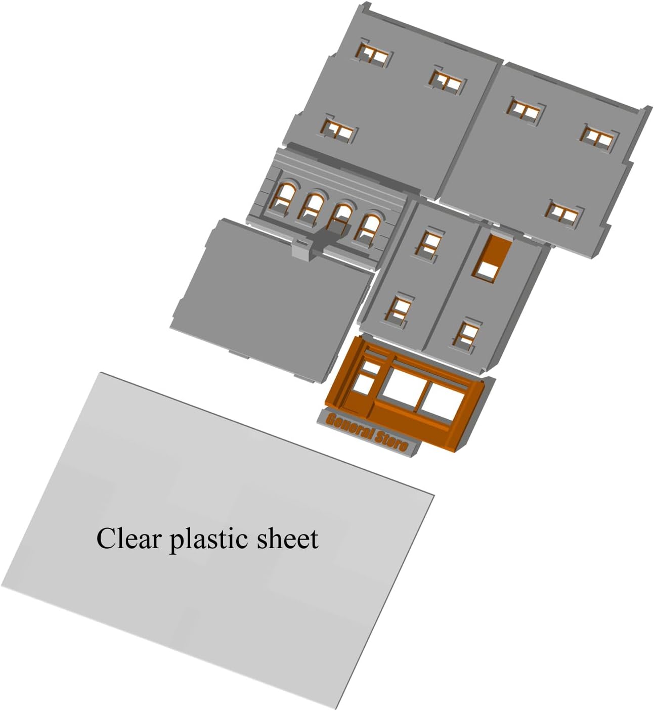 Outland Models Miniatures Classic City Shop/Store (2-Story) 1:64 S Scale-General Store