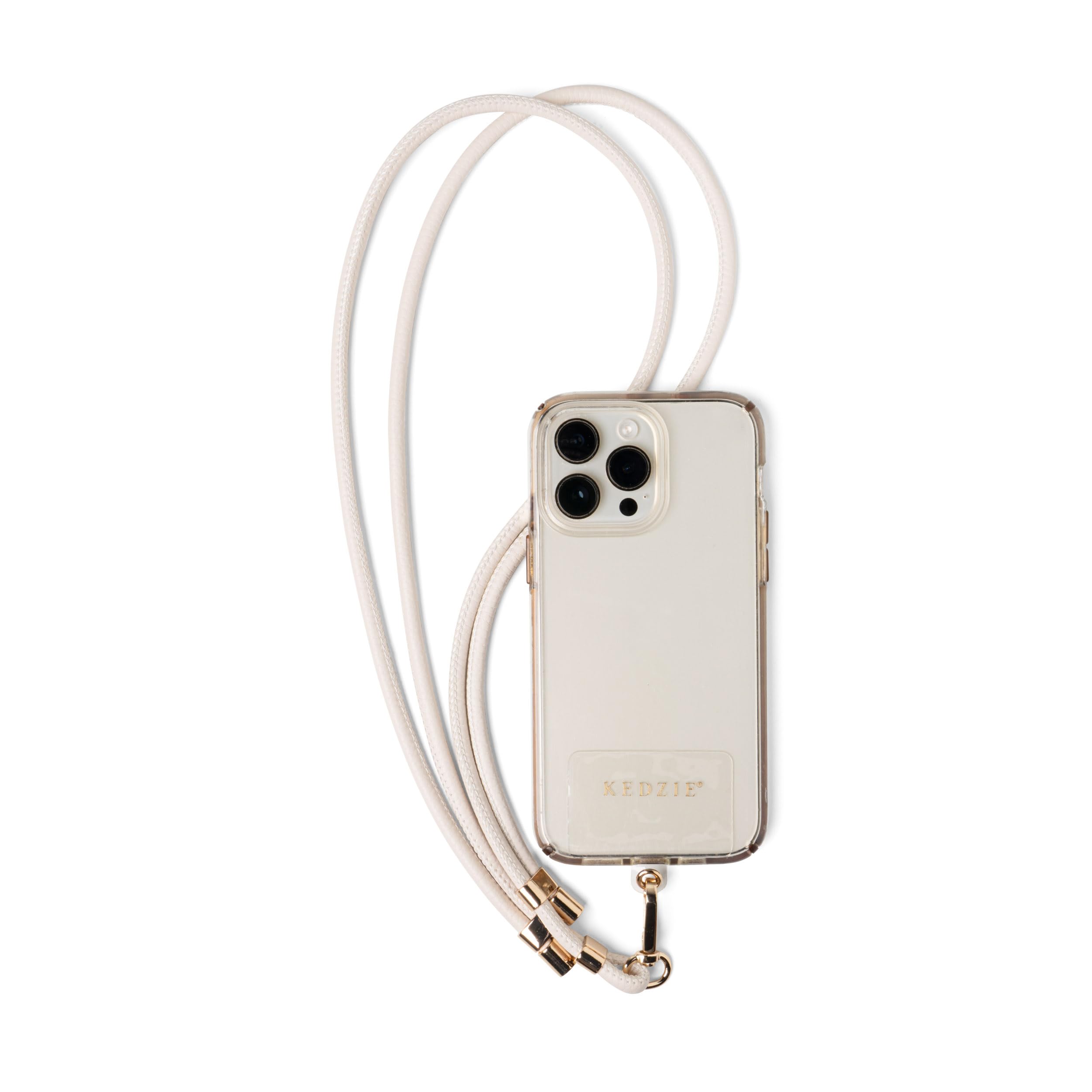 KEDZIE Smartphone Lanyard Set Vegan Leather Universal Phone Lanyard Adjustable Sliders Compatible with Most Smartphones
