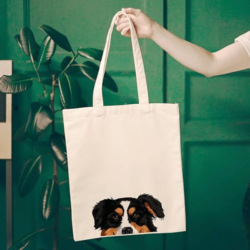 Vista 58 de WIRESTER Bolsa de lona para mujeres y niñas, bolsa de playa, comestibles y viajes, lindo perro