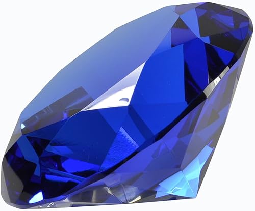 Miniatura 2 de Pisapapeles de diamante de cristal azul de 4" de diámetro (3.937 in)