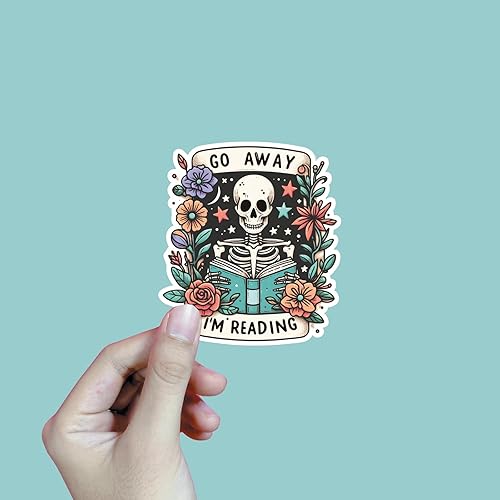 Miniatura 2 de (3Pcs) Go Away I'm Reading Stickers Motivational Quotes Stickers Decal Waterproof Vinyl Stickers Adult for Laptop Kindle Car Tumbler Water Bottle